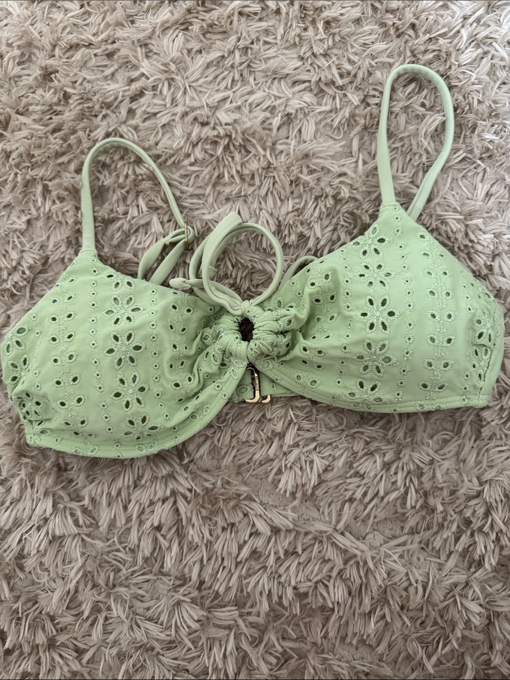 Hollister Pastel Green Eyelet Tie-Front Swim Camisole